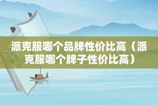 派克服哪个品牌性价比高（派克服哪个牌子性价比高）