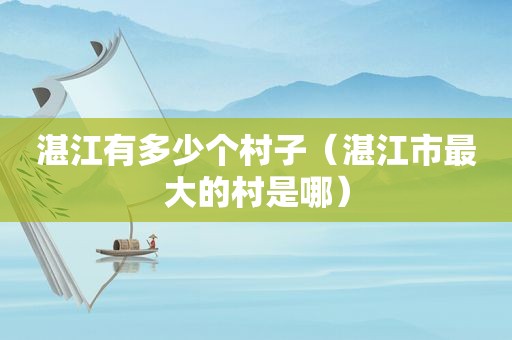 湛江有多少个村子（湛江市最大的村是哪）