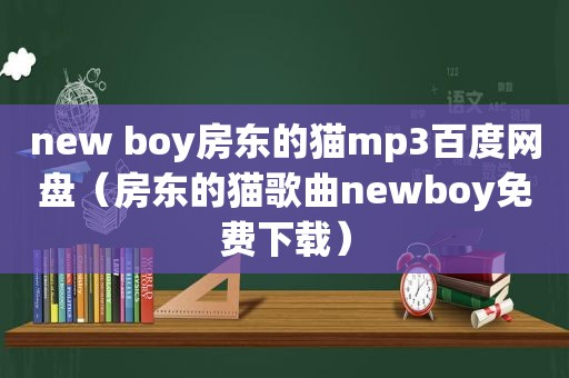 new boy房东的猫mp3百度网盘（房东的猫歌曲newboy免费下载）