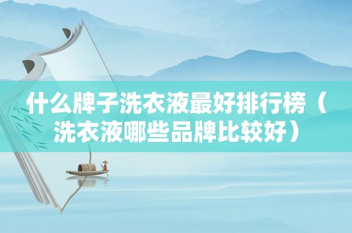什么牌子洗衣液最好排行榜（洗衣液哪些品牌比较好）