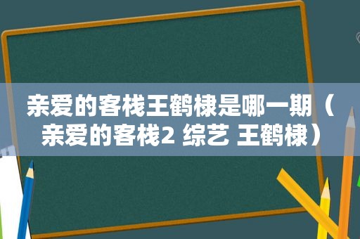 亲爱的客栈王鹤棣是哪一期（亲爱的客栈2 综艺 王鹤棣）