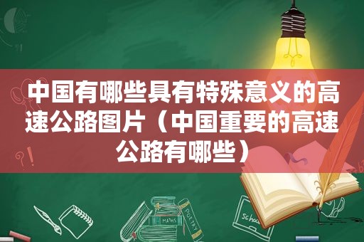 中国有哪些具有特殊意义的高速公路图片（中国重要的高速公路有哪些）