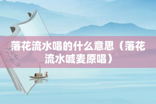 落花流水唱的什么意思（落花流水喊麦原唱）