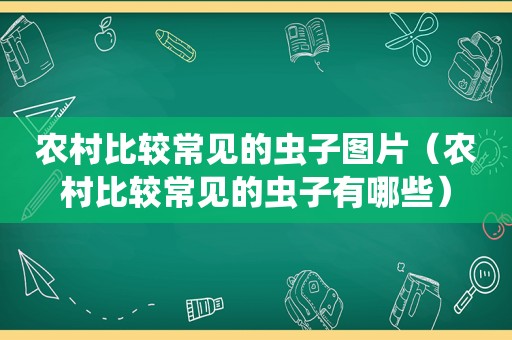 农村比较常见的虫子图片（农村比较常见的虫子有哪些）