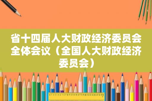 省十四届人大财政经济委员会全体会议（全国人大财政经济委员会）