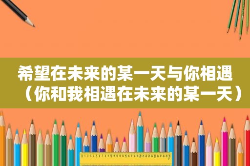 希望在未来的某一天与你相遇（你和我相遇在未来的某一天）
