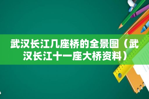 武汉长江几座桥的全景图（武汉长江十一座大桥资料）