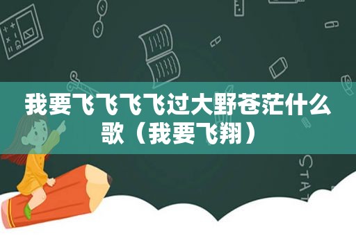 我要飞飞飞飞过大野苍茫什么歌（我要飞翔）