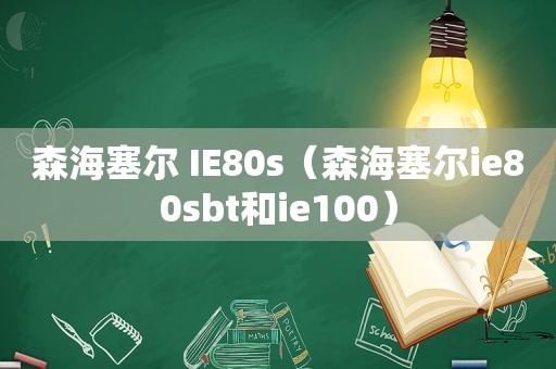 森海塞尔 IE80s（森海塞尔ie80 *** t和ie100）