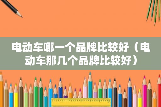 电动车哪一个品牌比较好（电动车那几个品牌比较好）