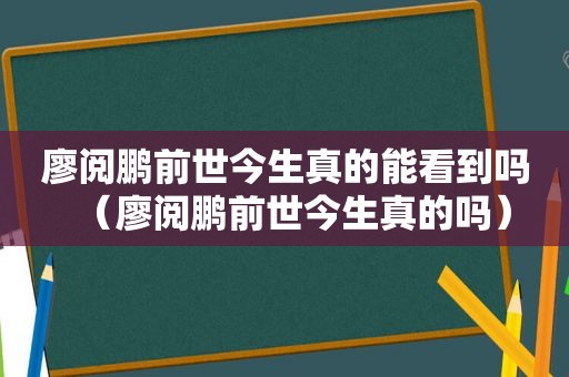 廖阅鹏前世今生真的能看到吗（廖阅鹏前世今生真的吗）