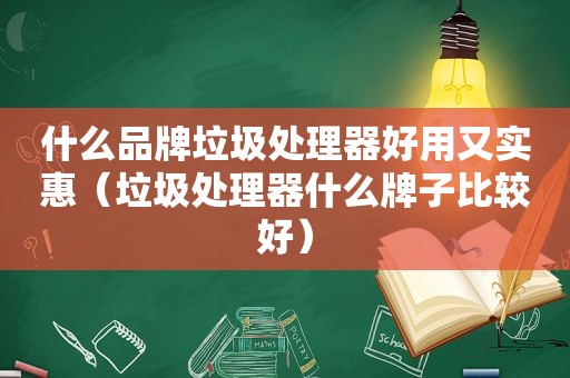什么品牌垃圾处理器好用又实惠（垃圾处理器什么牌子比较好）