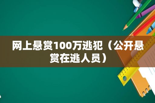 网上悬赏100万逃犯（公开悬赏在逃人员）