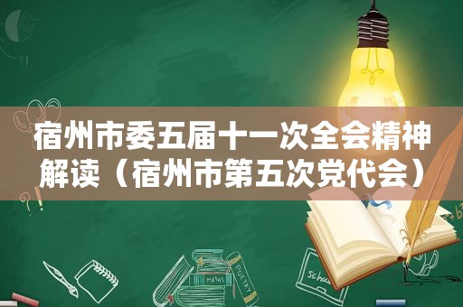 宿州市委五届十一次全会精神解读（宿州市第五次党代会）