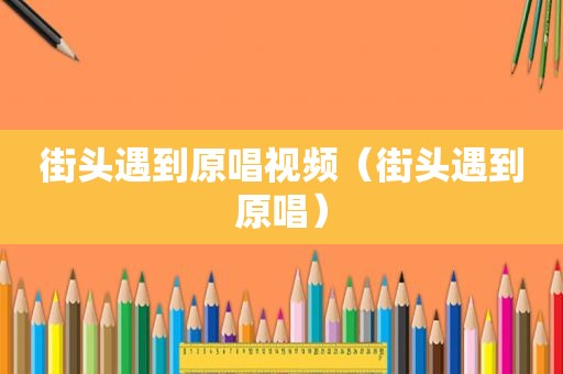 街头遇到原唱视频（街头遇到原唱）