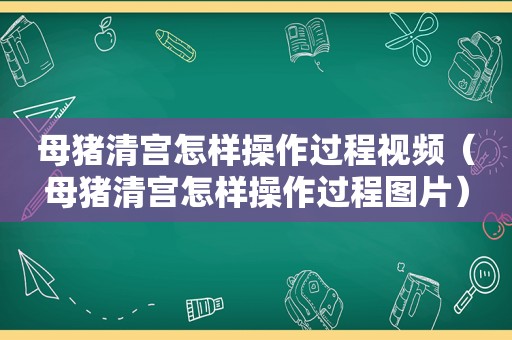 母猪清宫怎样操作过程视频（母猪清宫怎样操作过程图片）