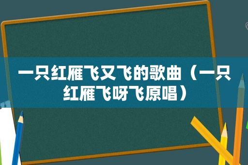 一只红雁飞又飞的歌曲（一只红雁飞呀飞原唱）