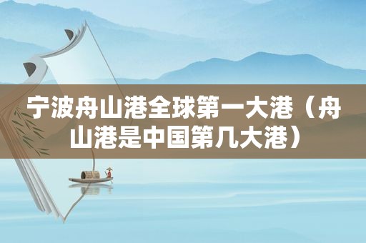 宁波舟山港全球第一大港（舟山港是中国第几大港）