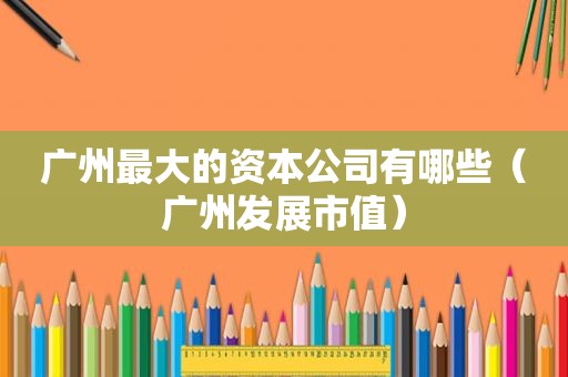 广州最大的资本公司有哪些（广州发展市值）