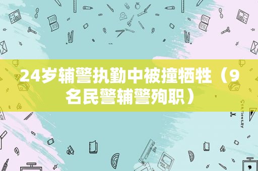 24岁辅警执勤中被撞牺牲（9名民警辅警殉职）