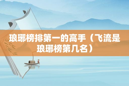琅琊榜排第一的高手（飞流是琅琊榜第几名）