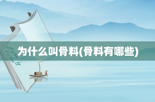 为什么叫骨料(骨料有哪些)