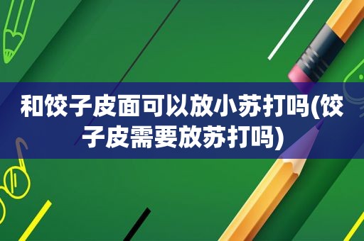 和饺子皮面可以放小苏打吗(饺子皮需要放苏打吗)