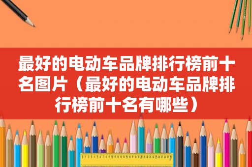 最好的电动车品牌排行榜前十名图片（最好的电动车品牌排行榜前十名有哪些）