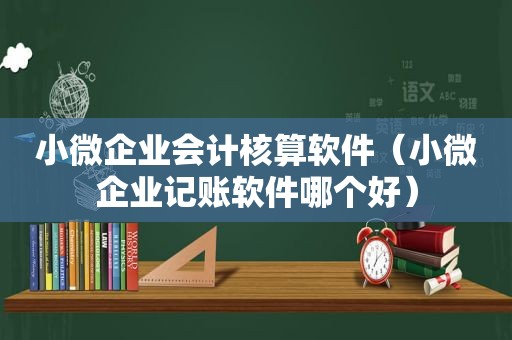 小微企业会计核算软件（小微企业记账软件哪个好）