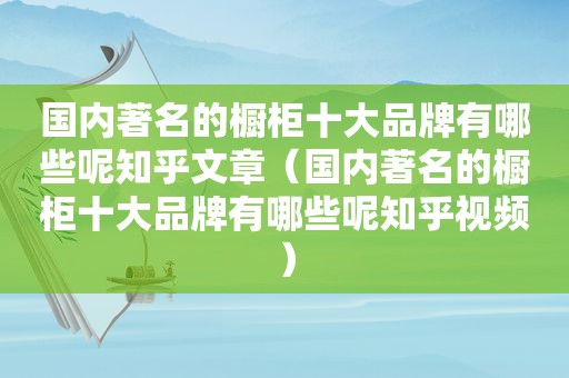国内著名的橱柜十大品牌有哪些呢知乎文章（国内著名的橱柜十大品牌有哪些呢知乎视频）