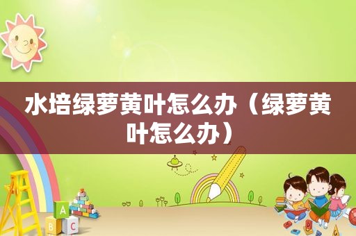 水培绿萝黄叶怎么办（绿萝黄叶怎么办）
