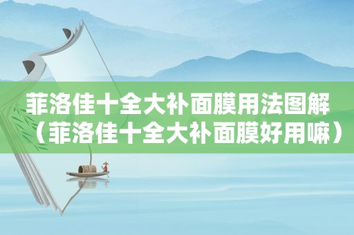 菲洛佳十全大补面膜用法图解（菲洛佳十全大补面膜好用嘛）