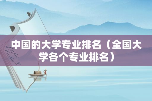 中国的大学专业排名（全国大学各个专业排名）