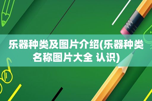 乐器种类及图片介绍(乐器种类名称图片大全 认识)