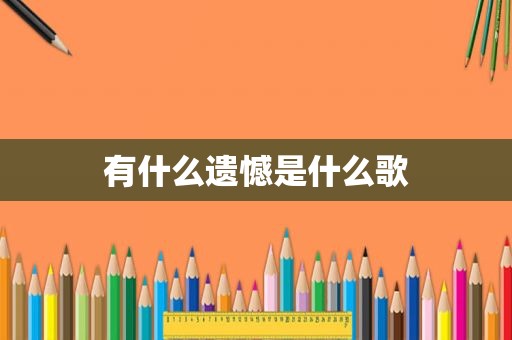 有什么遗憾是什么歌
