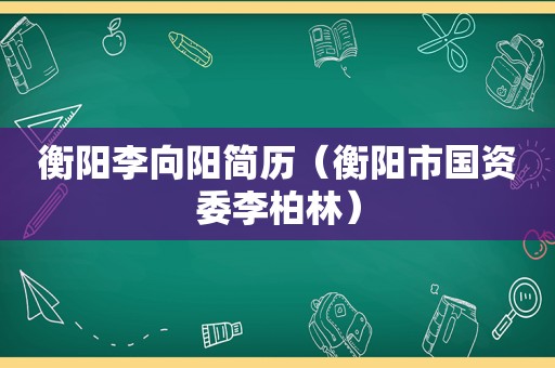 衡阳李向阳简历（衡阳市国资委李柏林）