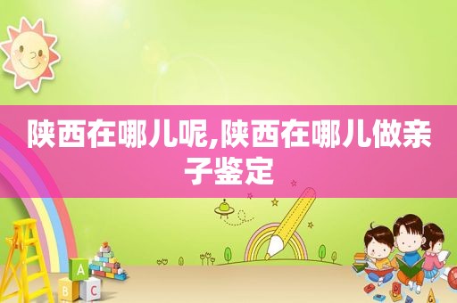 陕西在哪儿呢,陕西在哪儿做亲子鉴定