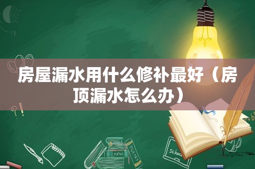 房屋漏水用什么修补最好（房顶漏水怎么办）