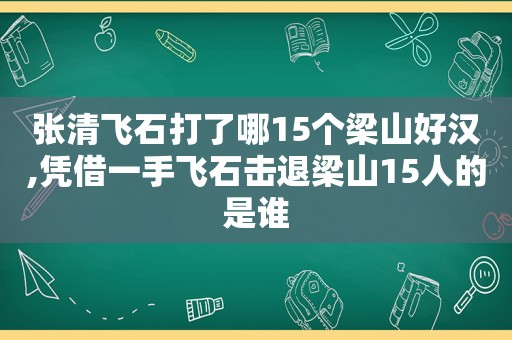 张清飞石打了哪15个梁山好汉,凭借一手飞石击退梁山15人的是谁
