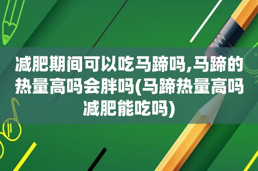 减肥期间可以吃马蹄吗,马蹄的热量高吗会胖吗(马蹄热量高吗减肥能吃吗)