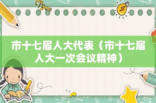 市十七届人大代表（市十七届人大一次会议精神）