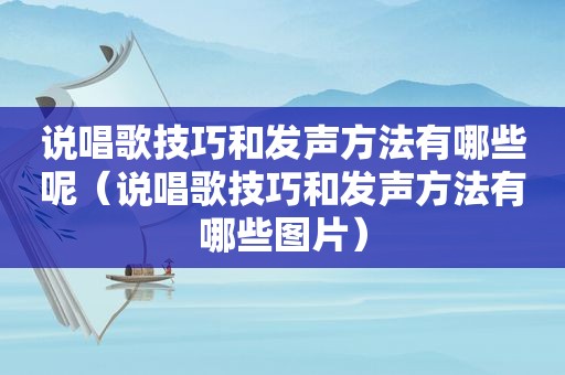 说唱歌技巧和发声方法有哪些呢（说唱歌技巧和发声方法有哪些图片）