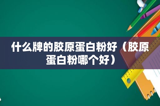 什么牌的胶原蛋白粉好（胶原蛋白粉哪个好）