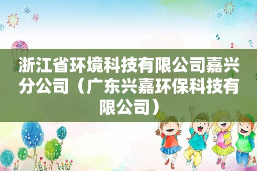 浙江省环境科技有限公司嘉兴分公司（广东兴嘉环保科技有限公司）