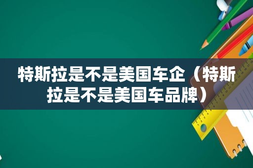 特斯拉是不是美国车企（特斯拉是不是美国车品牌）