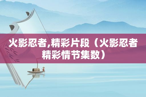 火影忍者,精彩片段（火影忍者精彩情节集数）