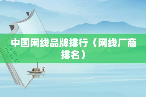 中国网线品牌排行（网线厂商排名）