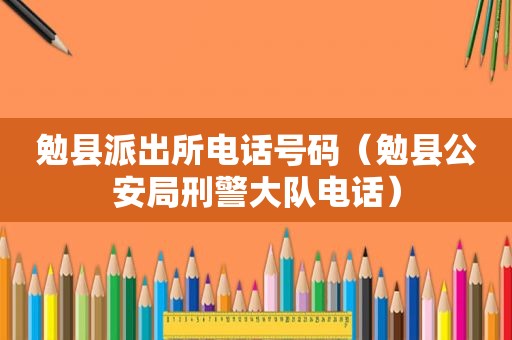 勉县派出所电话号码（勉县公安局刑警大队电话）