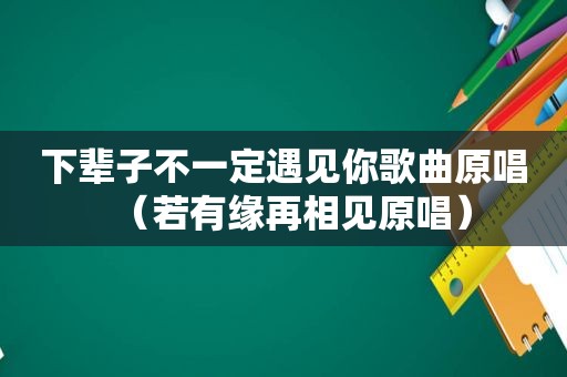 下辈子不一定遇见你歌曲原唱（若有缘再相见原唱）