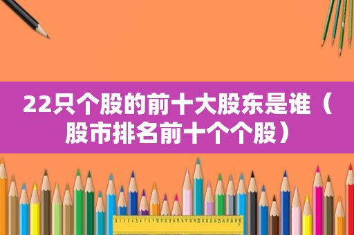 22只个股的前十大股东是谁（股市排名前十个个股）